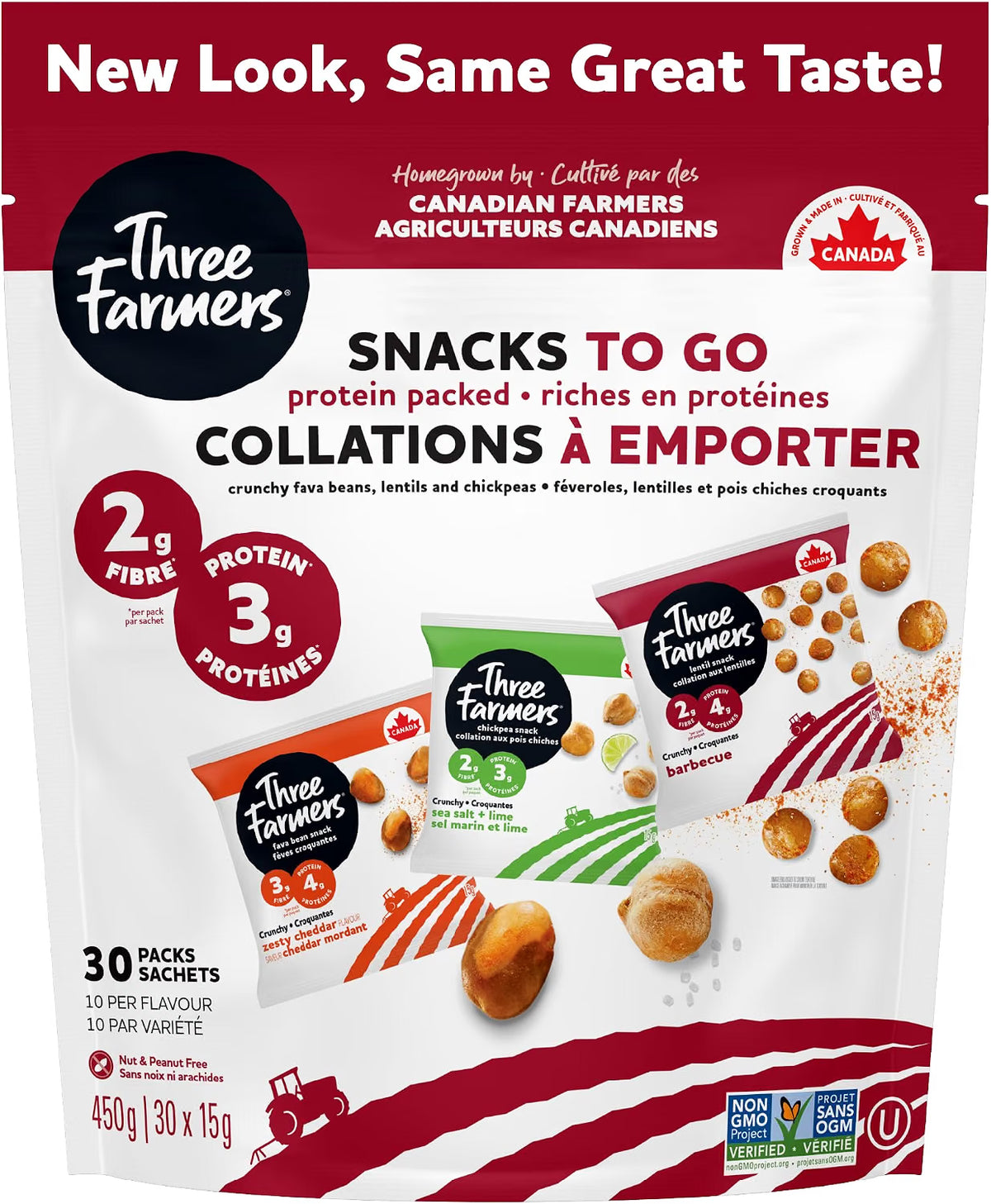 Three Farmers - Snacks to Go Variety Pack - 6 x 1bg