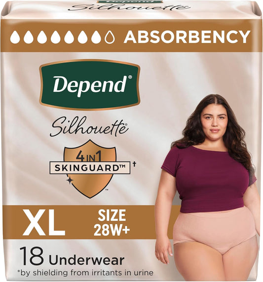 DEPEND UNDERWEAR INCONTINENCE WOM MAX ABS XL 18 pack of 2