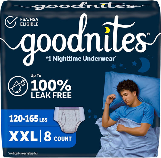 GOODNITES YOUTHPANTS BOYS XXL 8 pack of 4