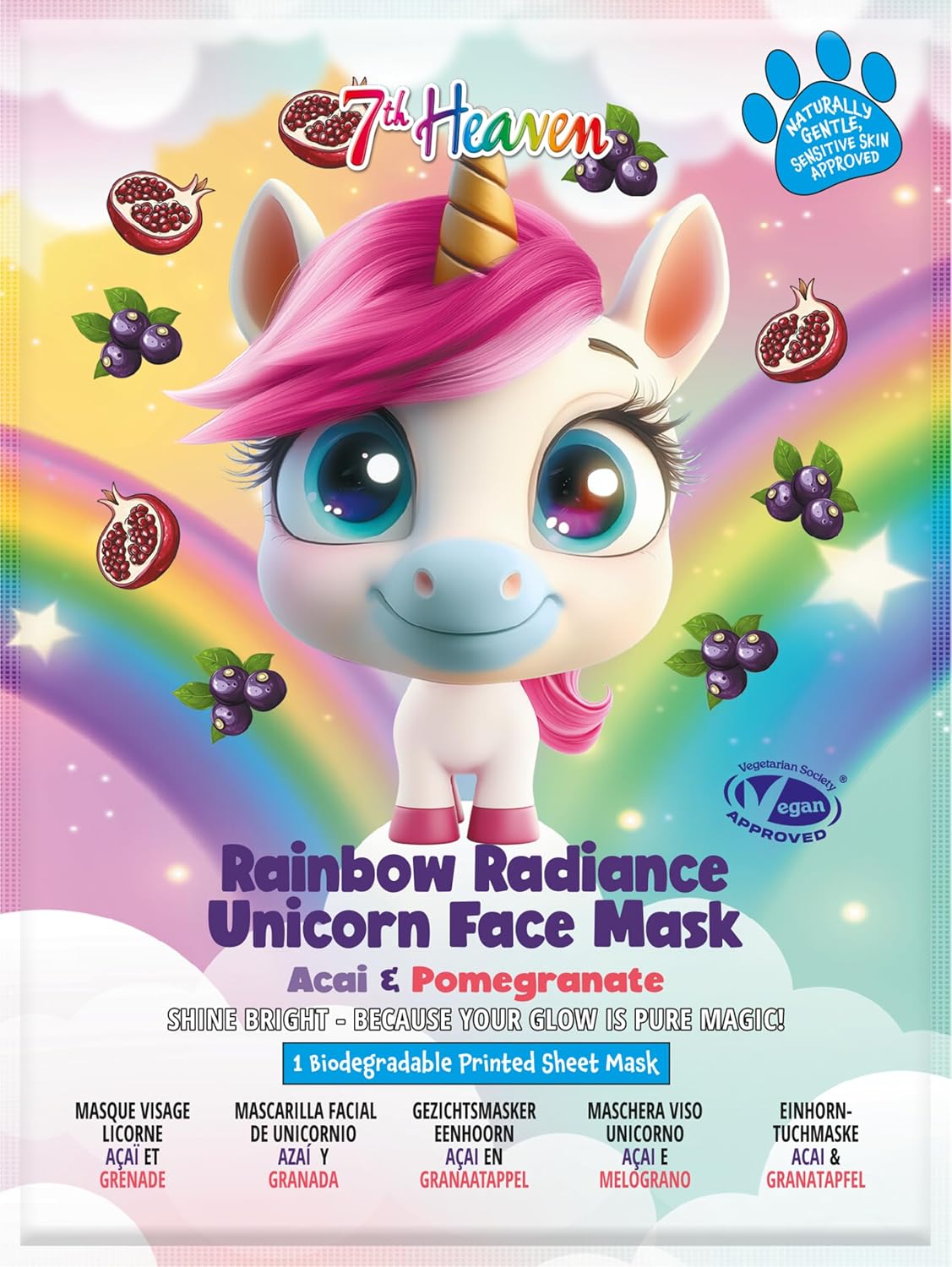 FACE FOOD MASK SHEET UNICORN 27G pack of 12