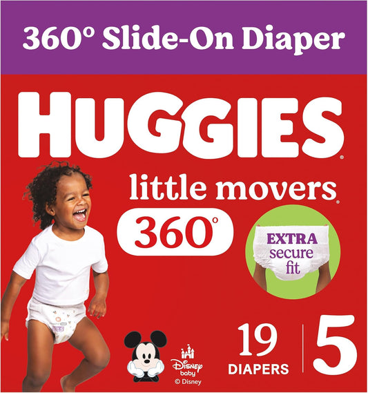 HUGGIES LITTLE MOVERS HUGGFIT DIAPER PANT #5 19 pack of 4
