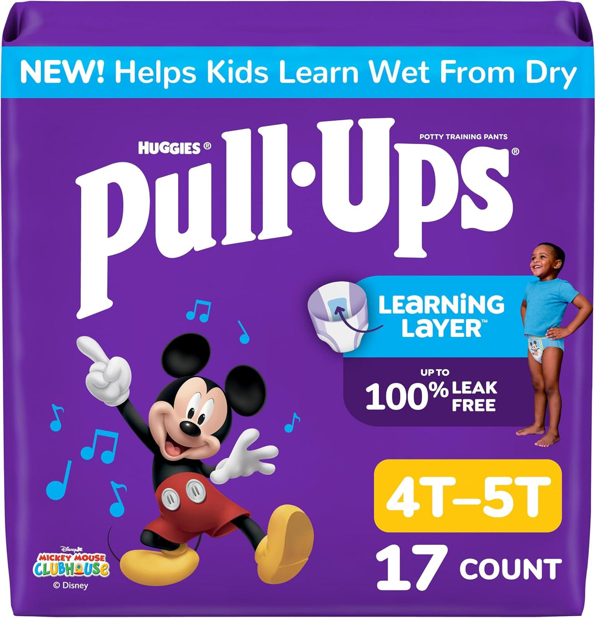 HUGGIES PULL-UPS TRAINING PANTS JB 4T-5T BOY 17 pack of 4