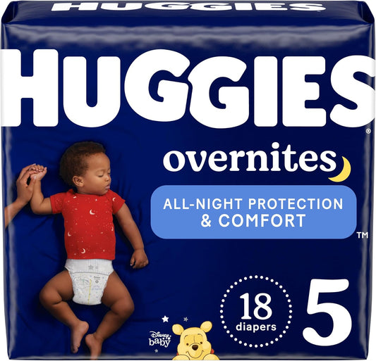 HUGGIES DIAPERS OVERNIGHT #5 JB 18 pack of 4