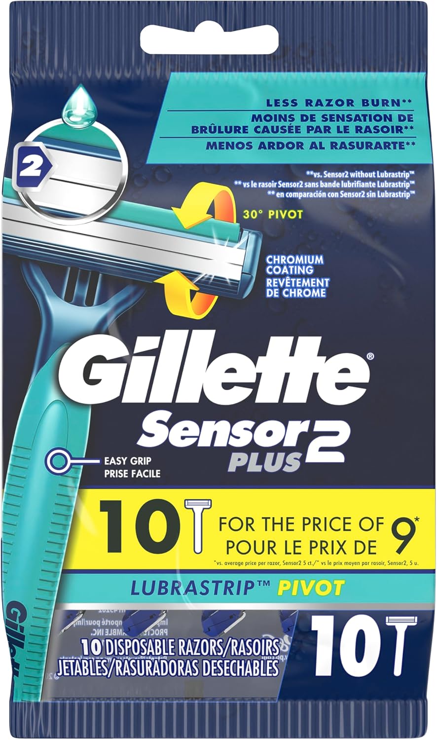 GILLETTE SENSOR 2 PIVOT W/DISPOSABLE RAZORS 10