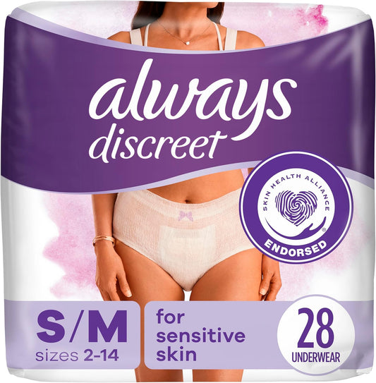 ALWAYS DISCREET UNDERWEAR NIGHT SM/MD+ MAX 28 pack of 2