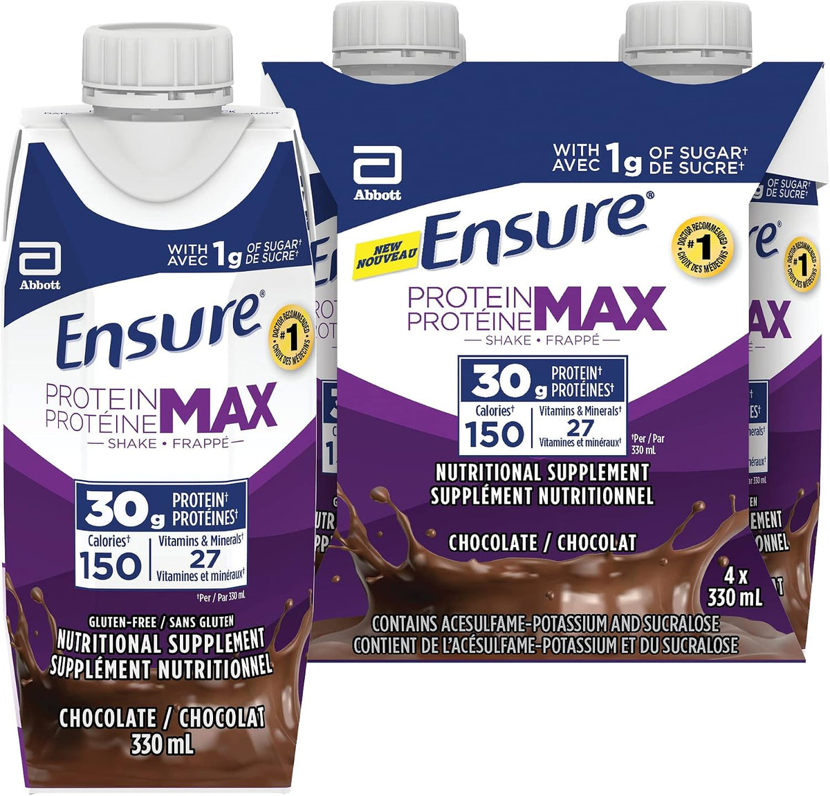 ENSURE PROTEIN MAX CHOCOLATE 30G 4X330ML LIQUID pack of 3