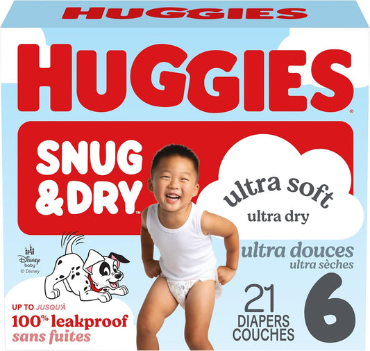 HUGGIES SNUG & DRY DIAPERS JUMBO #6 21 pack of 4