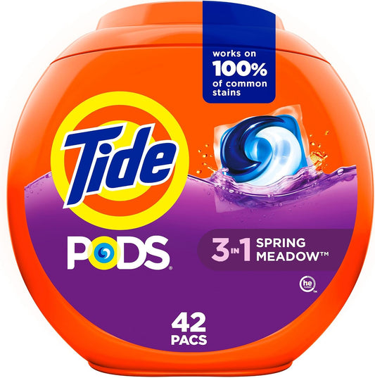 TIDE LIQ PODS 3IN1 SPRING MEADOW 42 pack of 4
