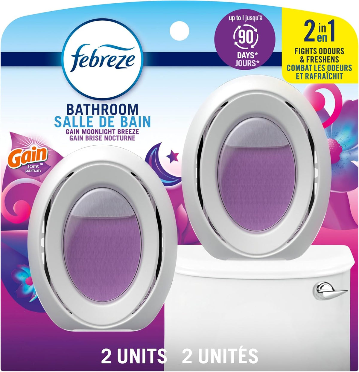 FEBREZE BATHROOM GAIN MOONLIGHT BREEZE 2X7.5ML pack of 6