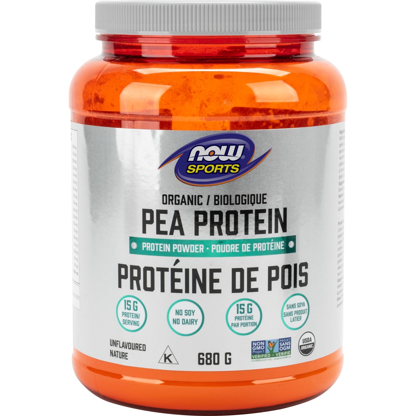 NOW    Organic Pea Protein, Unflavoured 680g