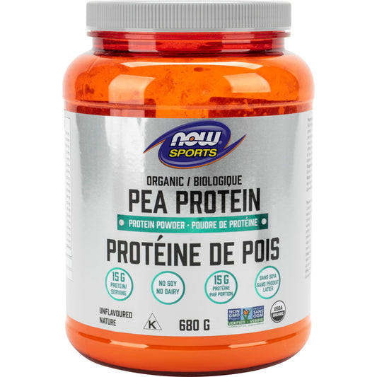 NOW    Organic Pea Protein, Unflavoured 680g