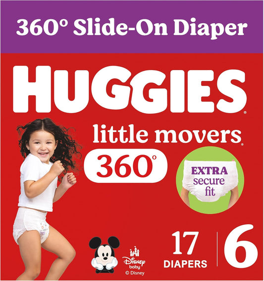 HUGGIES LITTLE MOVERS HUGGFIT DIAPER PANT #6 17 pack of 4