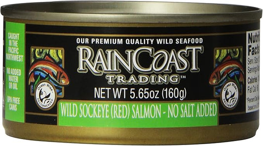 Raincoast Trading   All Natural Wild Seafood   Wild Sockeye Salmon No Salt Added160G