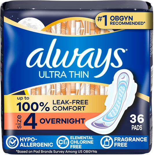 ALWAYS ULTRA THIN W/WINGS RG SIZE 4 36 pack of 6