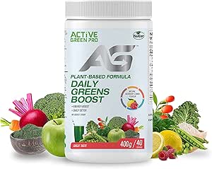 ACTIVE GREEN PRO PLANT BASED DAILY GREENS BOOST  RASPBERRY LEMON   400G