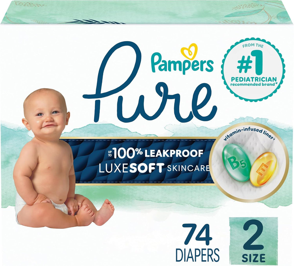 PAMPERS PURE PROTECTION SIZE-2 74