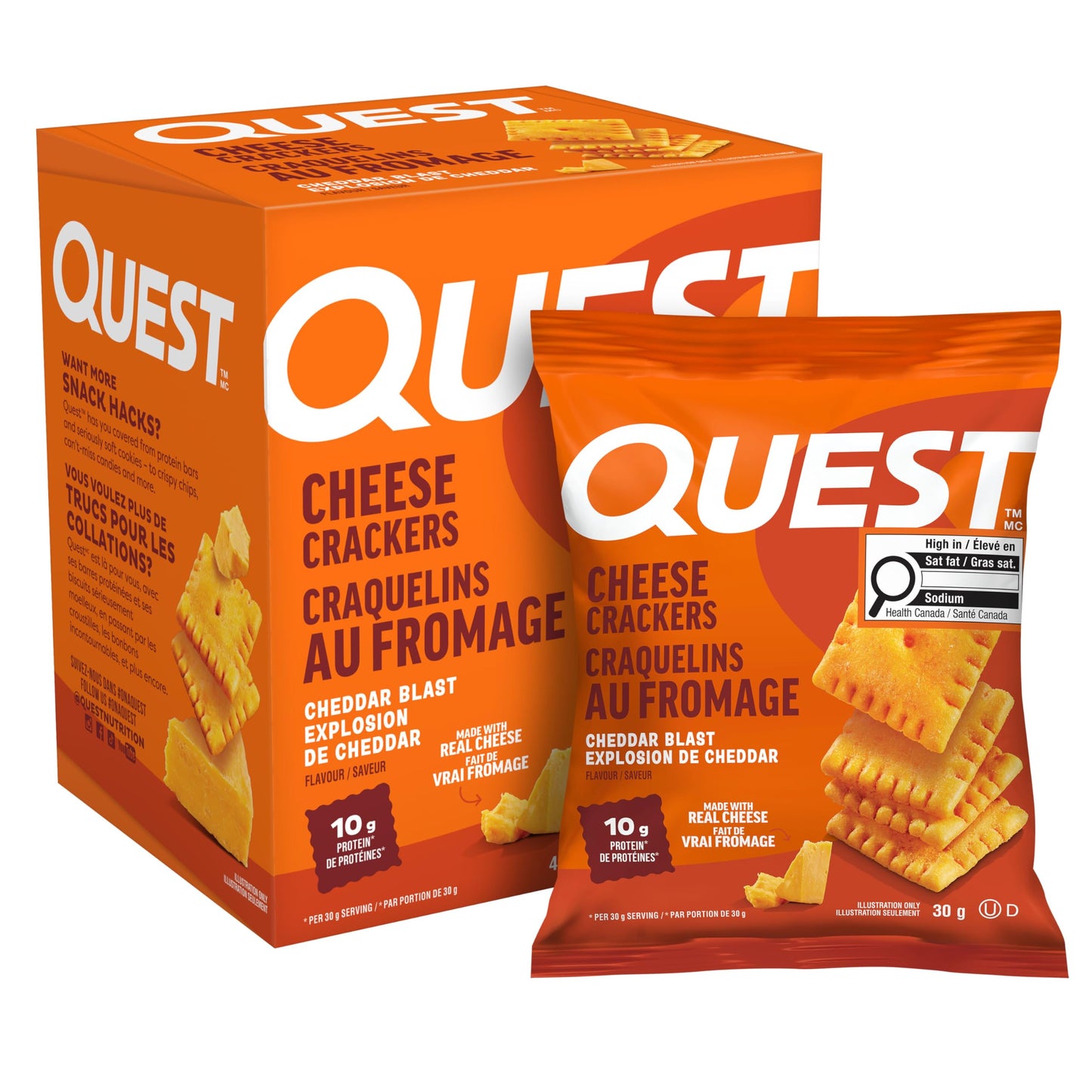 Quest Cheese Crackers Cheddar Blast, 4/box