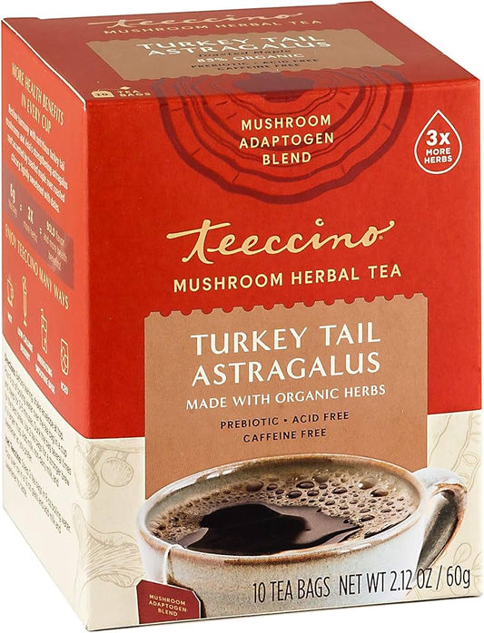 Teeccino   Mushroom Herbal Tea   Turkey Tail Astragalus10CT