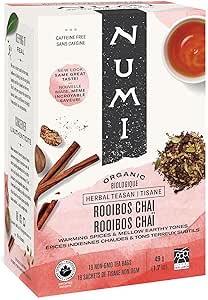 NUMI TEAS    Org Rooibos Chai Herbal Tea 18ct