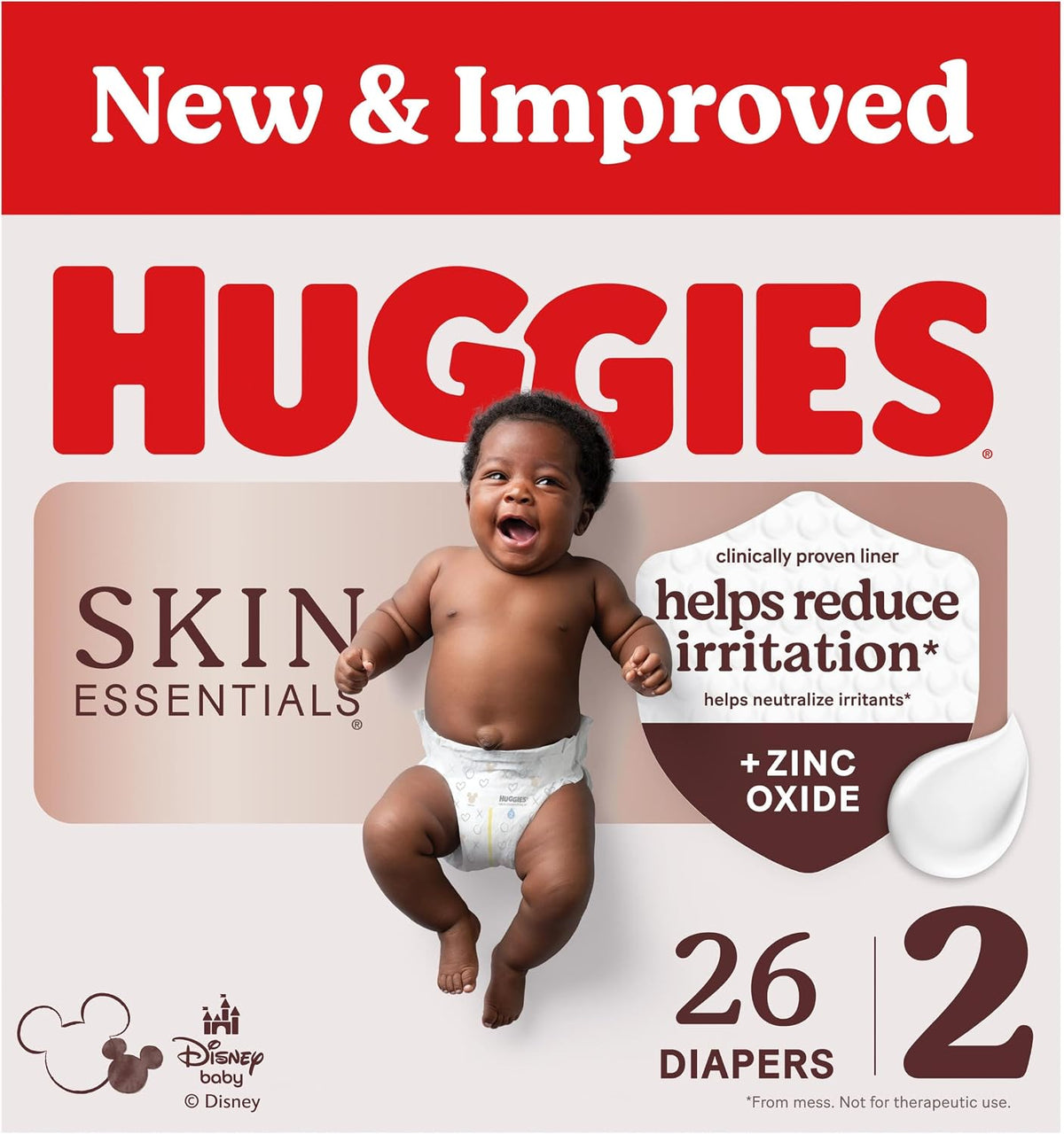 HUGGIES SKIN ESSENTIALS DIAPERS SIZE 2 26 pack of 4