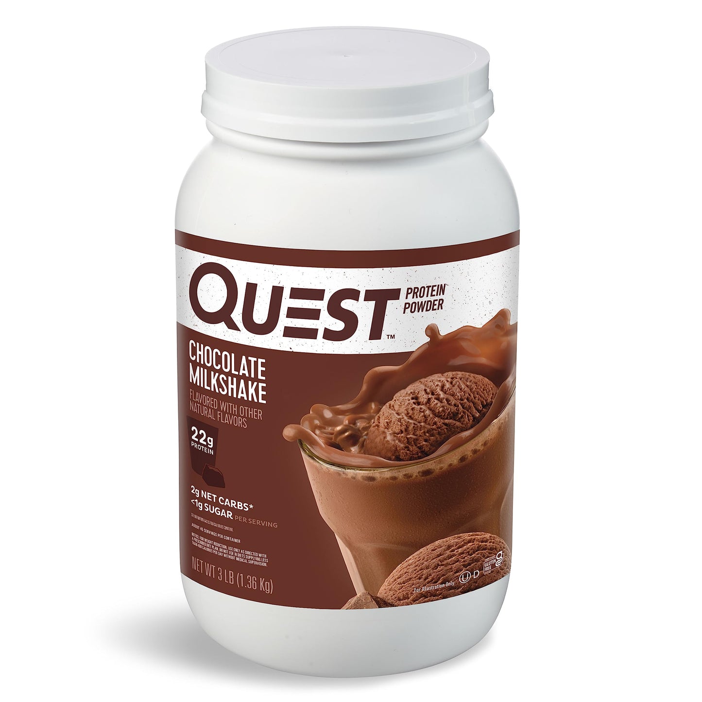 Quest   Quest Protein Powder, Chocolate Milkshake, 3lb