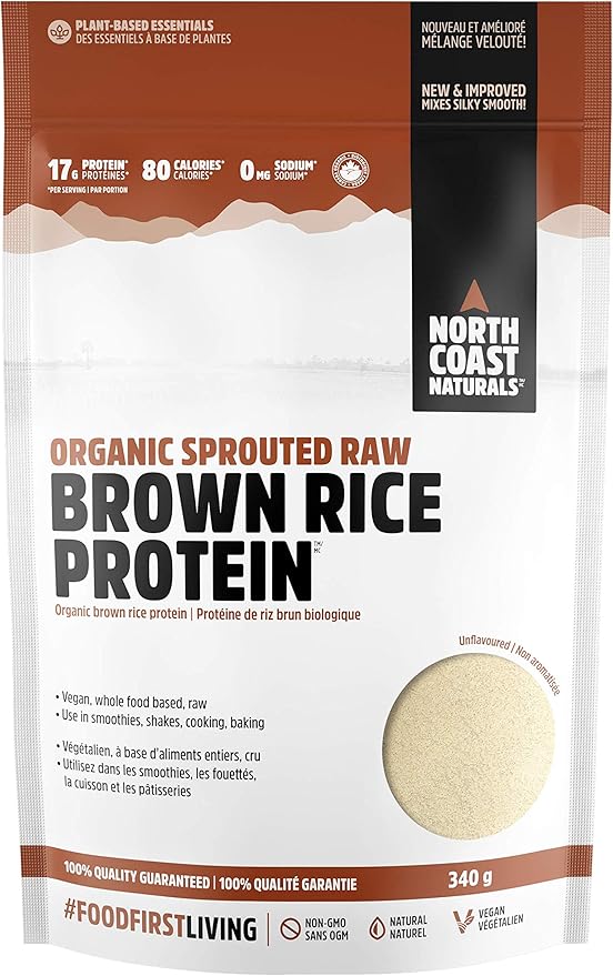 North Coast Naturals  ORGANIC SPROUTED RAW ORGANIC BROWN RICE PROTEIN  340 g Bag