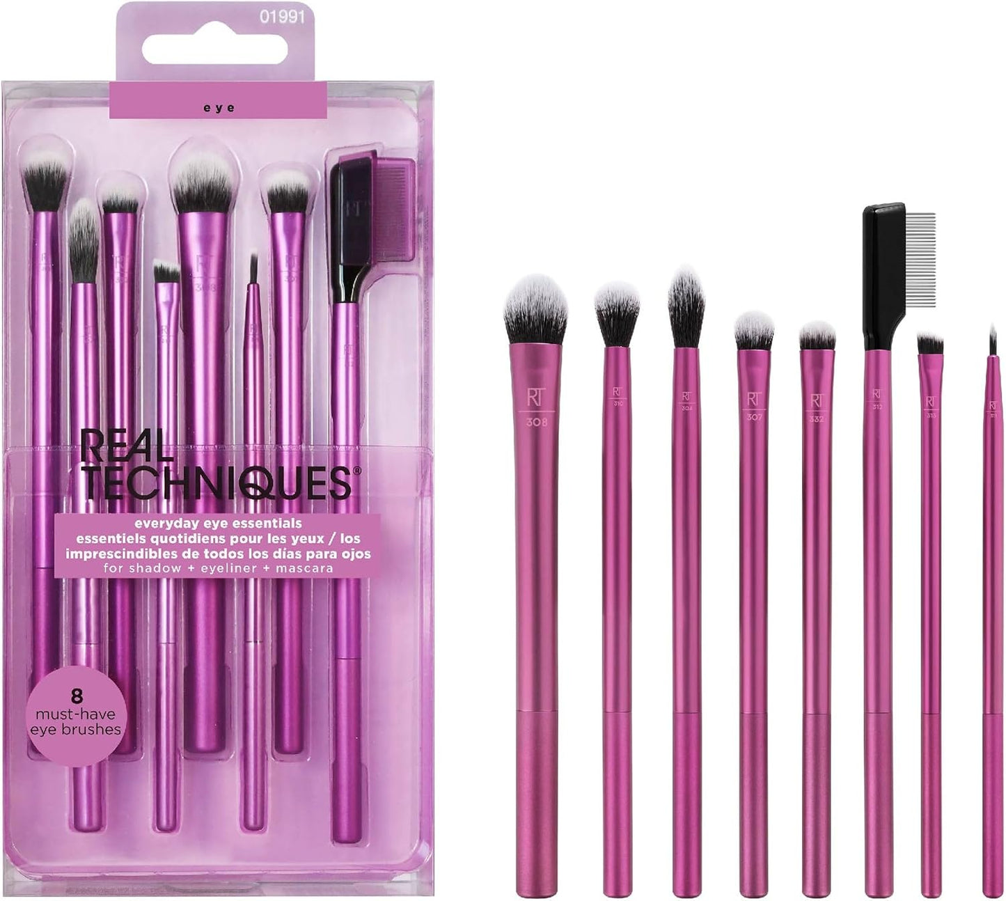 REAL TECHNIQUES EVERYDAY EYE ESSENTIALS 8 pack of 6