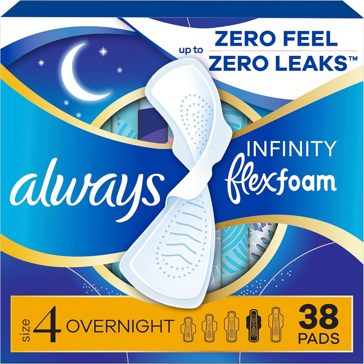 ALWAYS INFINITY NIGHT UNSCENTED SZ4 38 pack of 3