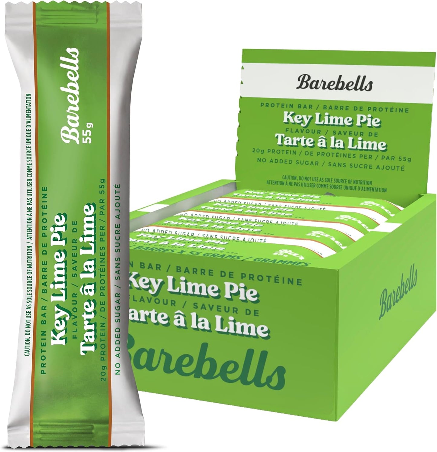 BAREBELLS   BAREBELLS PROTEIN BAR   55g -12/box   KEY LIME PIE