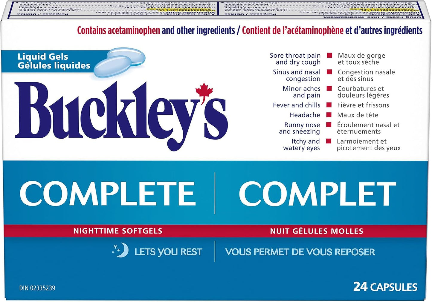 BUCKLEY'S COMPLETE LIQUI GELS NIGHT TIME 24 CAPSULE