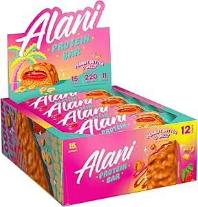 Alani Nu Protein Bar (FE) Peanut Butter and Jelly 46 g-Pack of 12