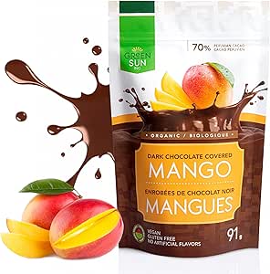 GREEN SUN FOODS -   Mango Dipped in 70% Dark Chocolate 91g