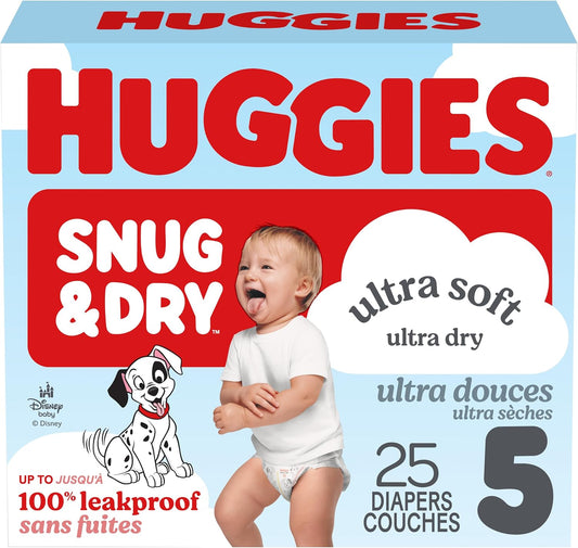 HUGGIES SNUG & DRY DIAPERS JUMBO #5 25 pack of 4