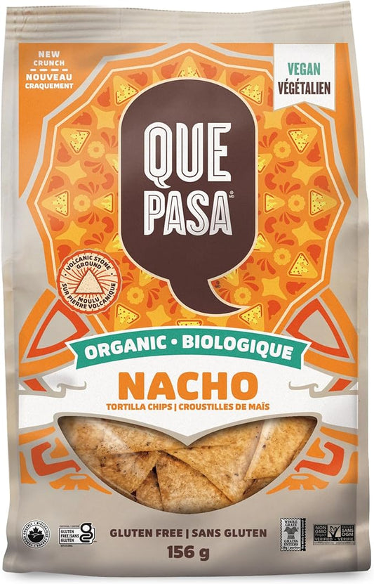 Que Pasa   Organic Tortilla Chips   Nacho156G