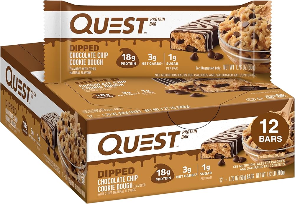 Quest   Quest Dipped Bar, Choc. Chip Cookie Dough, 12/box