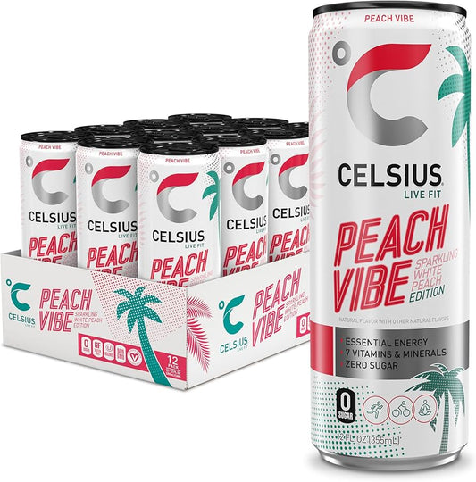 CELSIUS - CELSIUS ENERGY SPARKLING RTD - PEACH VIBE - 355ml