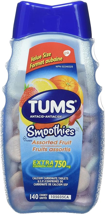 TUMS SMOOTHIES ASTD FRT TB 60 TAB CHEW