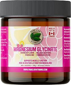 Pure Lab Vitamins   Magnesium Glycinate Raspberry Lemon Powder Mix - 214g