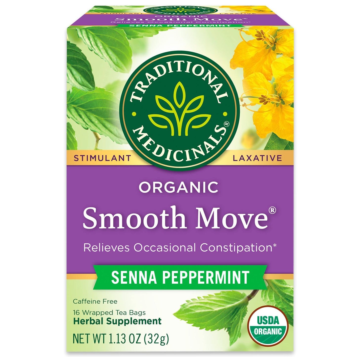 TRADITIONAL MEDICINALS    Org Smooth Move PeppermintTea 16bg