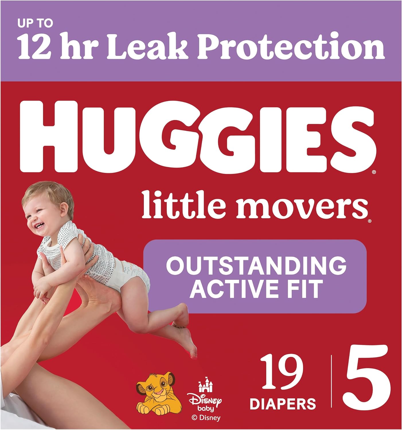 HUGGIES LITTLE MOVERS DIAPERS JB #5 19 pack of 4