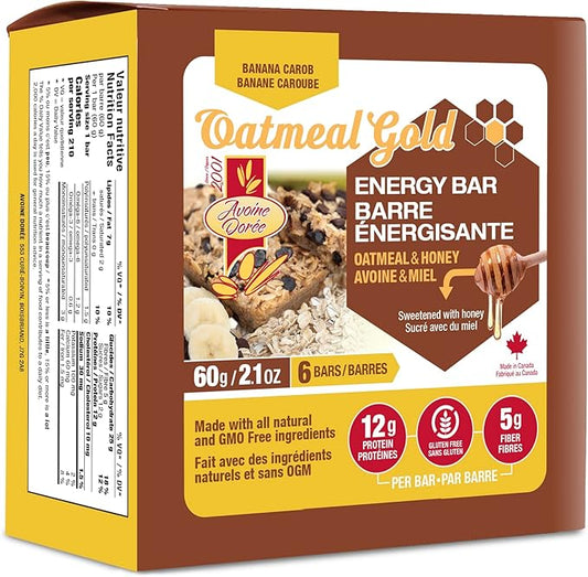 AVOINE DOREE   OATMEAL & HONEY ENERGY BAR   BANANA CAROB   60g - 6/box