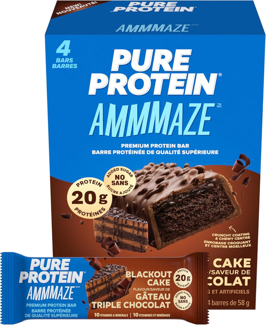 PURE PROTEIN AMMMAZE BAR BLACKOUT CAKE PK 4 pack of 6