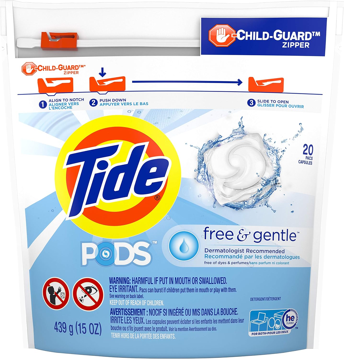 TIDE LIQ PODS FREE & GENTLE 20 pack of 6