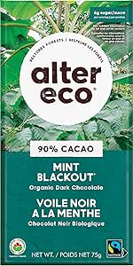 Alter Eco   Organic Chocolate   Superdark Crisp Mint 90%75G