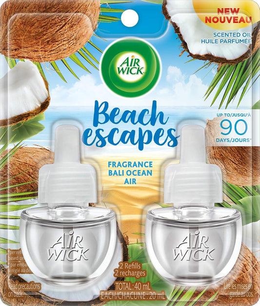 AIRWICK SCENTED OIL BALI OCEAN REFILL 2X20ML pack of 6