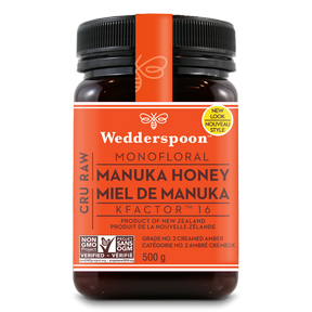 Wedderspoon   Raw Manuka Honey KFactor 16     500g