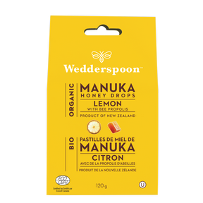 Wedderspoon   Org Manuka Honey Drops Lemon 120g