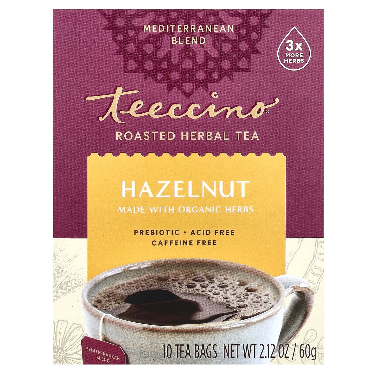 TEECCINO    Org Hazelnut Herbal Tea 10bg