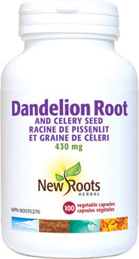 NEW ROOTS    Dandelion Root and Celery Seed · 430 mg    100 capsules