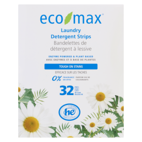 Eco-Max   Laundry Detergent Strips   Fragrance Free Laundry Strips 32CT